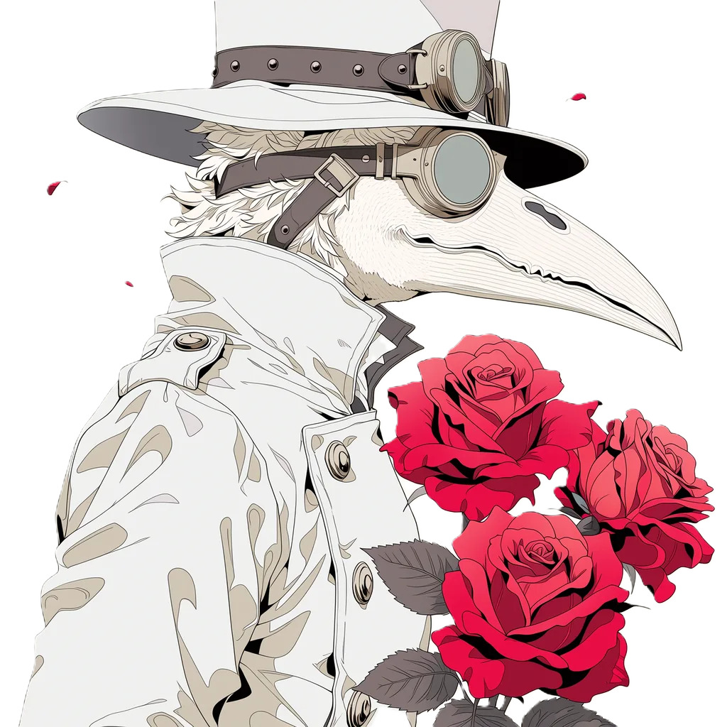 ペスト医師と三本のバラ ― 花言葉の「I LOVE YOU」